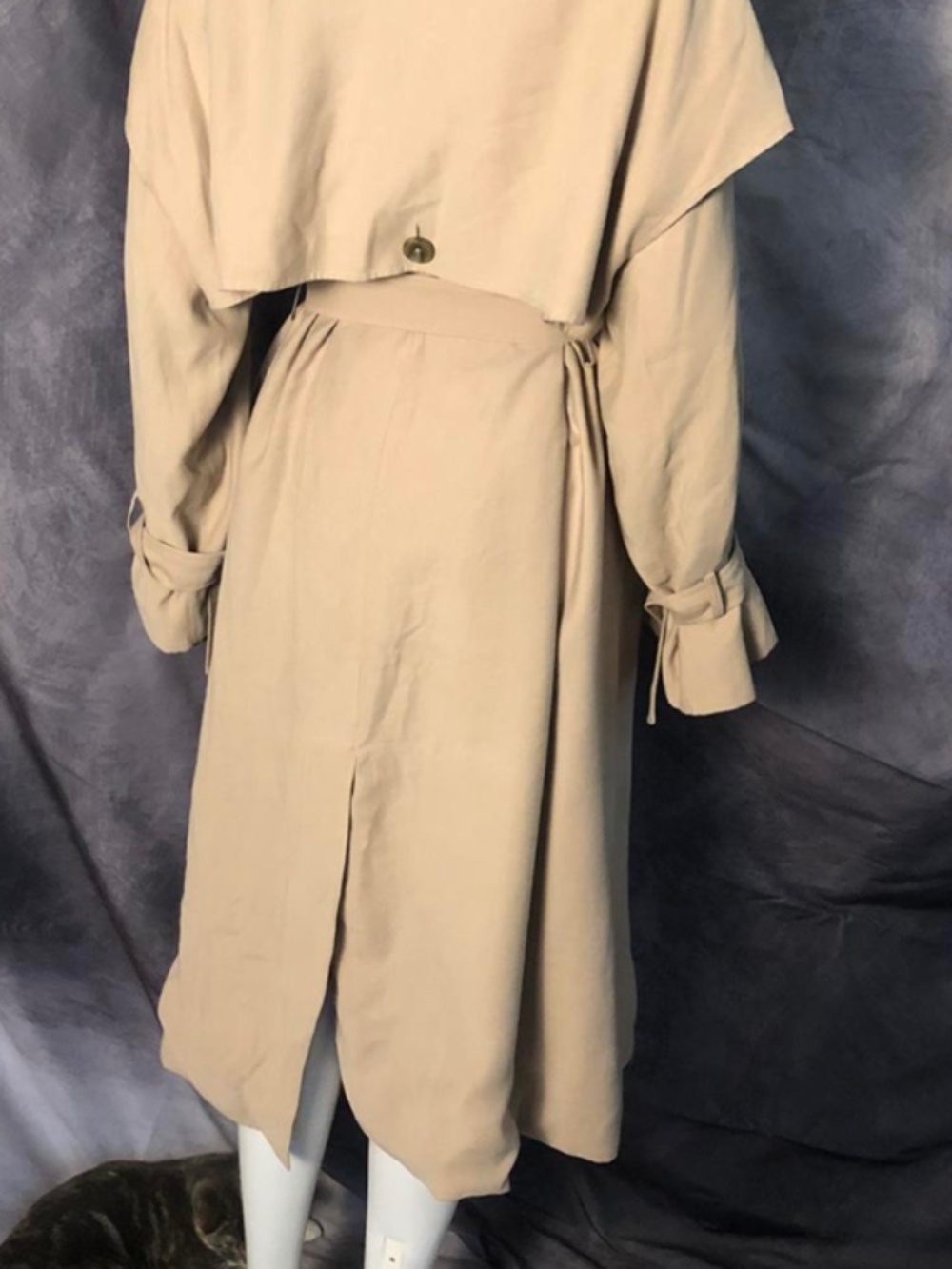 eon Designer Trench Coat Belted Oversized Luxury Long Coat Size Small - Picture 6 of 9